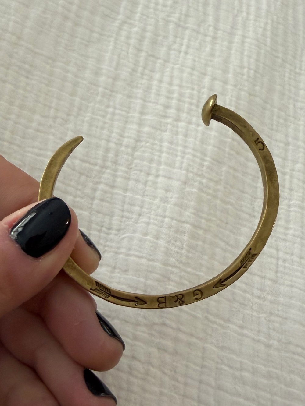 Giles & Brother Skinny Railroad Spike Cuff - Brass